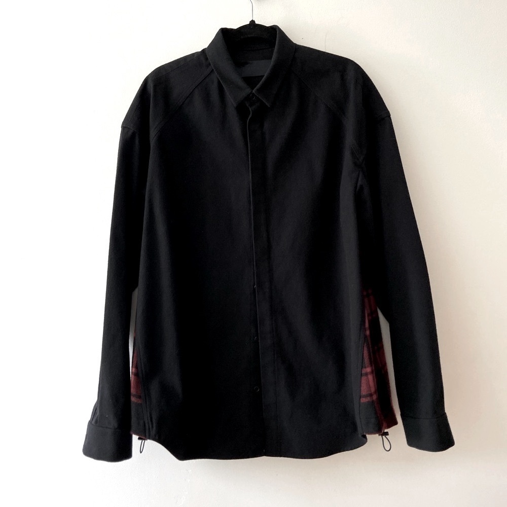 Juun.J Wool Over Coat oversize plaid parka hybrid​​​​​
